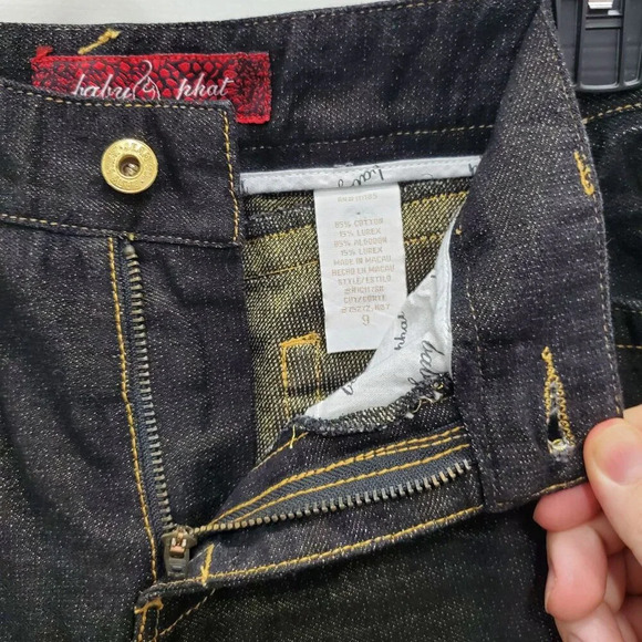 Baby Phat Junior's Y2K Black Gold Contrast Sequin Embellished Bootcut Jeans Sz 9 - Picture 4 of 10